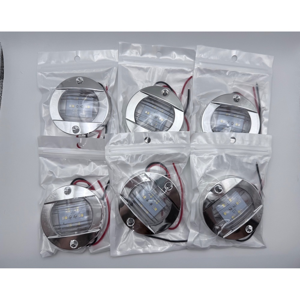6 Pcs Marine Boat LED Stern Lights White Blue Fishing Yacht Transom Deck‎ 12V